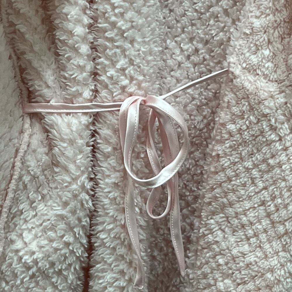Oscar de la Renta Pink Label Pink Textured Robe - Picture 3 of 4